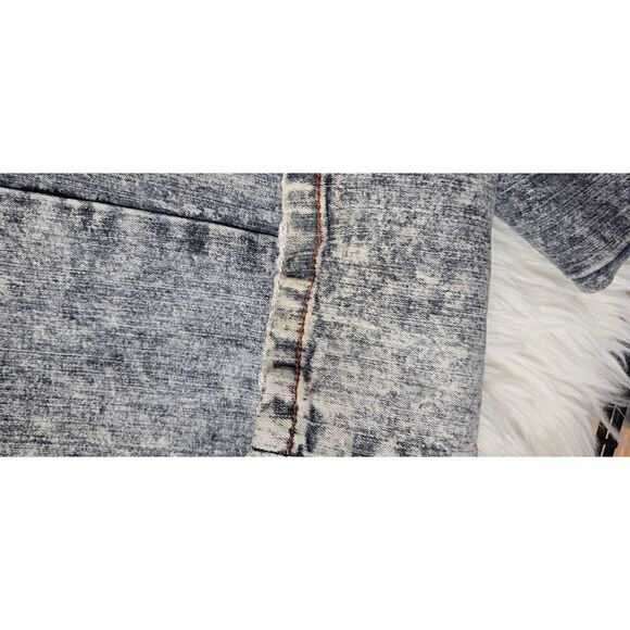 JouJou Premium Denim Juniors Size 11/12 Acid Wash Dark Blue Skinny Jeans 80's Re - Picture 5 of 6